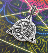 Triquetra With Inspiring Words Of Wisdom Oxidized Pendant | Woot & Hammy